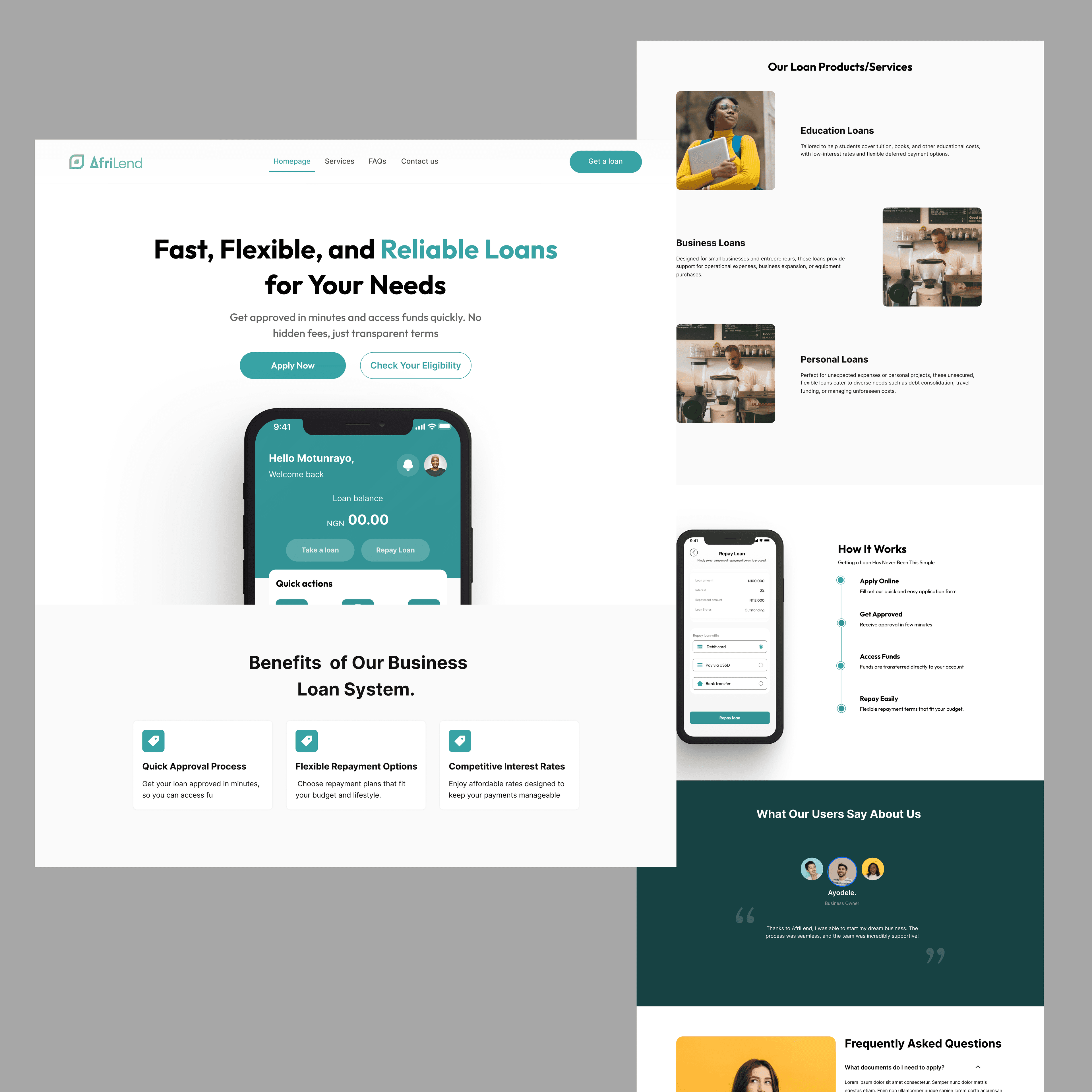 Afrilend loan website and Mobile app